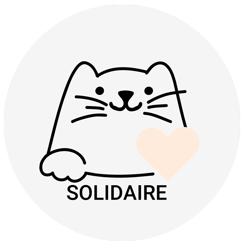 pictogramme de chat d'une marque solidaire