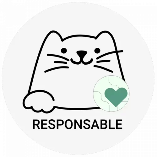 pictogramme de chat d'une marque ecoresponsable